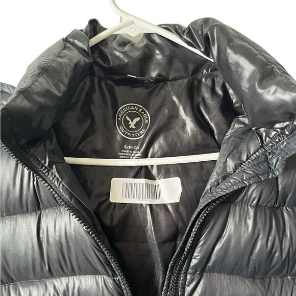 American Eagle Puffer Down Coat Black Size Small - Picture 7 of 10